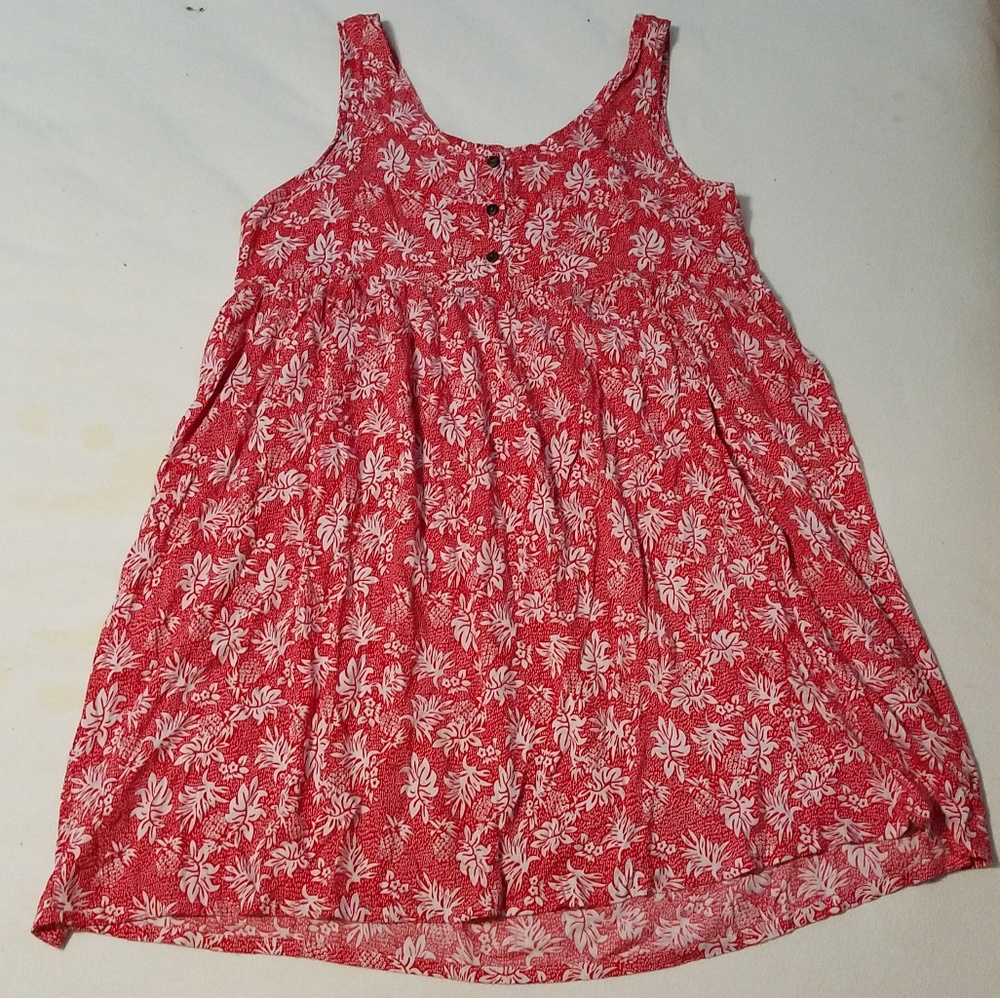 Authentic Hawaiian Dress Red Floral Size XL